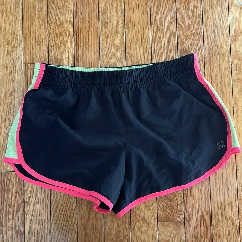 Athleta Black Running Shorts with Pink Trim
